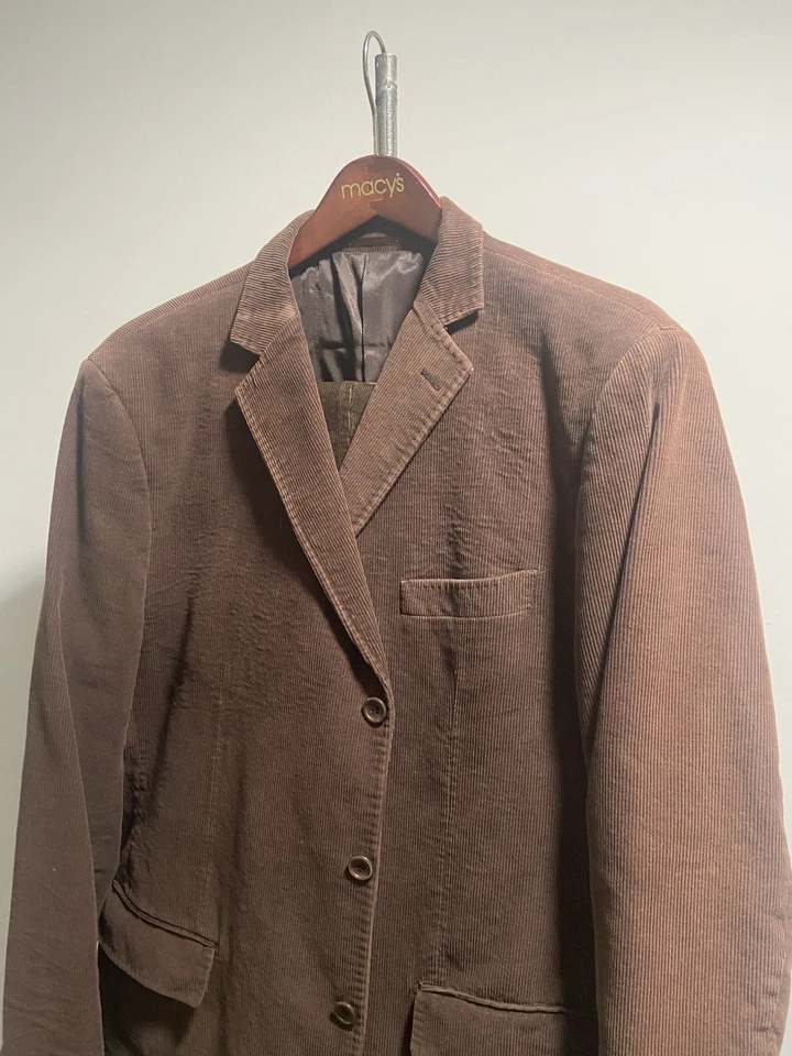 Traje Italiano Sottotono Confezioni Sartoriali Marrón Pana 2 Piezas M/L 34/32EU Foto 2 de 4