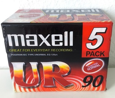 Maxell UR 90 5er Pack NEU OVP Audiokassetten MC maxell UR-90