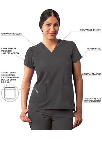Blusa Médica Adar Addition para Mujer - Moderna con Cuello en V - Imagen 66 de 161