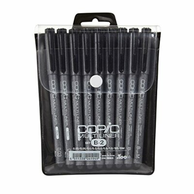 Copic Markers 9-Piece Multiliner Inking Pen Set B-2 Black (MLB2) JAPAN IMPORT