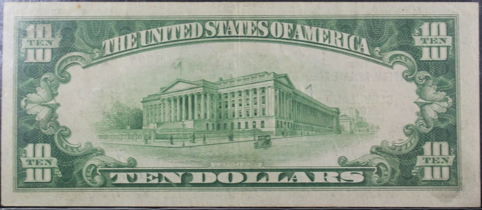 1929 XF40 Fr. 1860-D Federal Reserve Bank Note 10$ , PCGS, SN D02185400A - Image 2 of 4