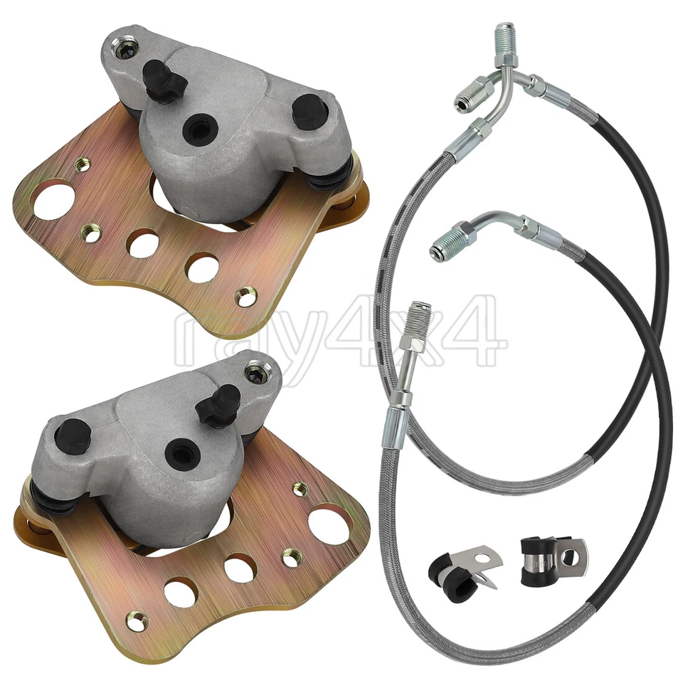 Pinzas de freno delanteras pastillas con mangueras para Polaris 2000 diésel 455 Xpedition 425 Foto 2 de 4