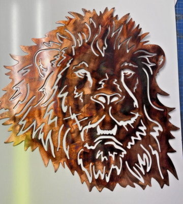 Mighty Lion Head Metal Wall Decor 24'' x 24''