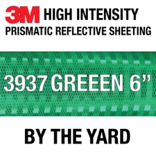 3M 3937 High Intensity Prismatic Reflective Sheeting GREEN 6" in BY THE YARD