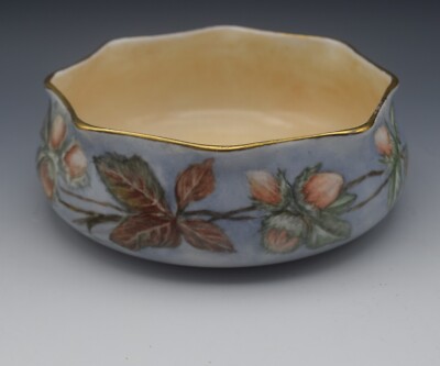 TK CZECHOSLOVAKIA COUNT THUN HAZELNUTS HAND PAINTED ANTIQUE BOWL 5.5''