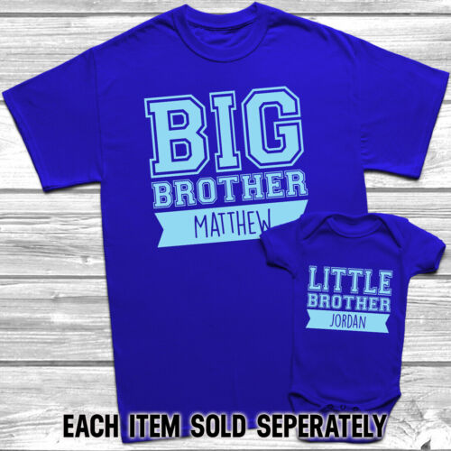 T-shirt personnalisé Big Brother Little Brother enfants bébé grandir frères tenues - Photo 1/5