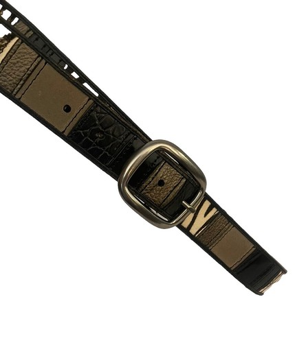 NWT Womens FOSSIL Brown Leather & Metal Medallions Belt  display picture 3