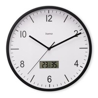 Hama Wanduhr Lanzarote Ø35Cm Mit Thermo- Und Hygrometer, GeräUschlos, Schwarz