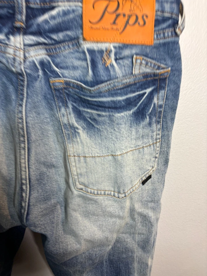 PRPS Jeans Mens 30 Blue Denim Button Fly Mid Rise Skinny Cotton 6333 - Image 2 of 4
