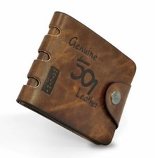 Luxury High Quality Mens Wallet Brown Zip Leather Bifold Credit Card Holder Gift