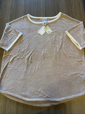 Barefoot Dreams Top Sz 2X Short Sleeve Cozy Chic Ultra Lite Contrast Tipped Tee