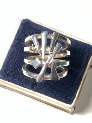 Lilly Barrack Sterling Silver 14k Coiled Band Ring Sz 6.75