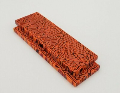 CRAZY FIBER FIREBALL (2).250 CRAZYFIBER KNIFE HANDLE SCALES 1.6X5.6 Y