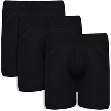 Kids Girls Boys 3 Pack Chino Black Shorts Casual Knee Length Half Pant Age 5-13