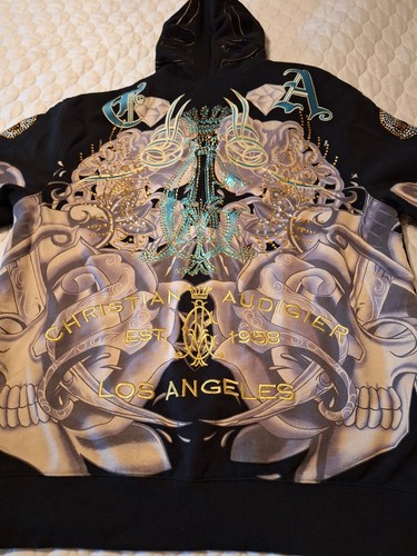 Seltene Christian Audigier PLATINUM Hoodie Jacke für Damen / Schwarz / Größe X-L - Bild 11 von 16