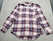 IZOD Shirt Mens Medium Multi Plaid Flannel Cotton Long Sleeve Collar Button Down