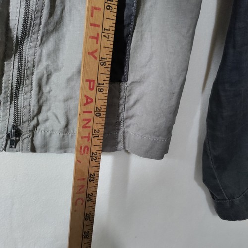 Eileen Fisher Coated Organic Linen Asymmetric Zip Moto Jacket Size XL - Picture 5 of 6