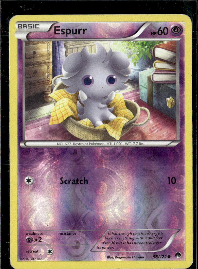 Pokemon Espurr 58/122 BREAKpoint Reverse Holo Common  LP