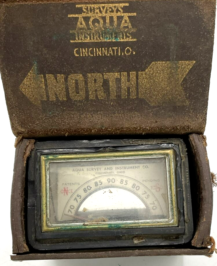 【 2連ラジオメーター　木製枠砂時計形 】クルックス放射計 ヴンダーカンマー系 Vintage Aqua Survey Instruments Cincinnati OH Leather Case Dip