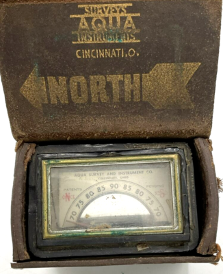 Vintage Aqua Survey Instruments Cincinnati OH Leather Case Dip