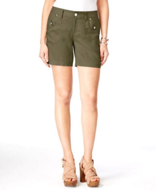 Inc International Concepts Women's Linen Shorts Olive Size 16 for 