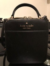 Kate Spade Daisy Vanity crossbody black leather top handle  bag pures unused 
