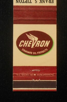 Chevron Script 1950 1950s Chevron Gas Frank S. Tipton 200 W. Washington Los Angeles CA ...