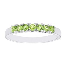 Peridot 7-Stone Stacking Ring in Sterling Silver