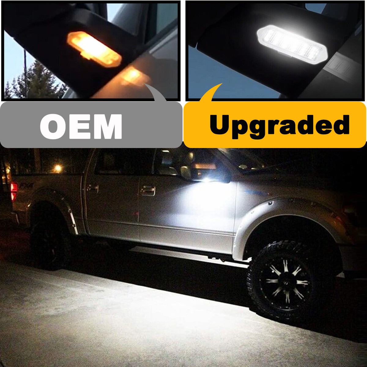 6000K LED Side Mirror Puddle Lights – For Escalade, Silverado, Sierra, Suburban, Tahoe