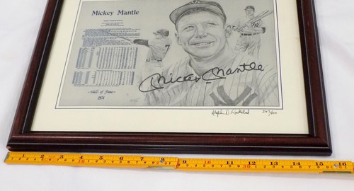 MICKEY MANTLE SIGNED AUTO Litho Artist Proof #'d Stephen Rocksted JSA 💎GRADED 9 - Picture 8 of 15