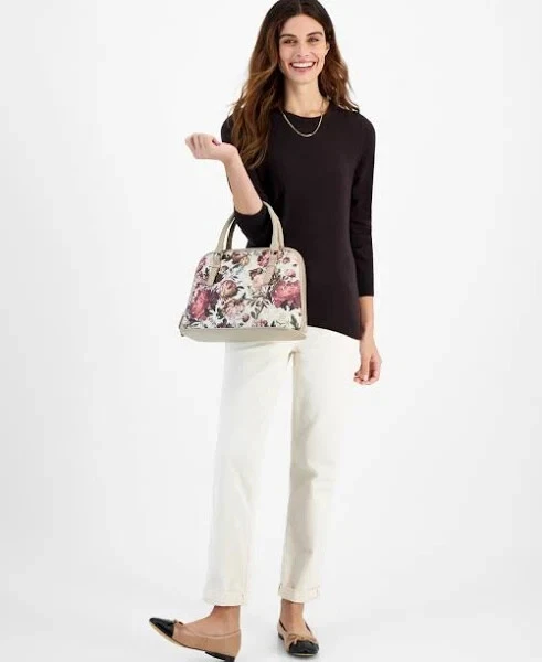 Bolso Giani Bernini Saffiano mediano domo Moody floral multi dorado Foto 4 de 4