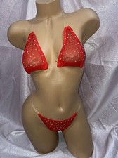 Exotic Dancewear Rave Wear Stripper Clothes Two Piece Invisible String Set