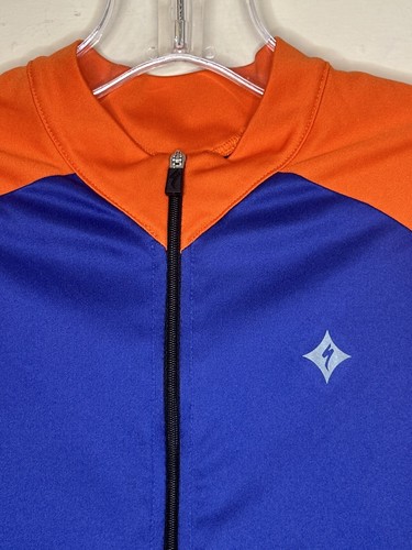 Specialized Mens cycling jacket Size Medium Blue Orange Pockets Full Zip - Picture 7 of 14