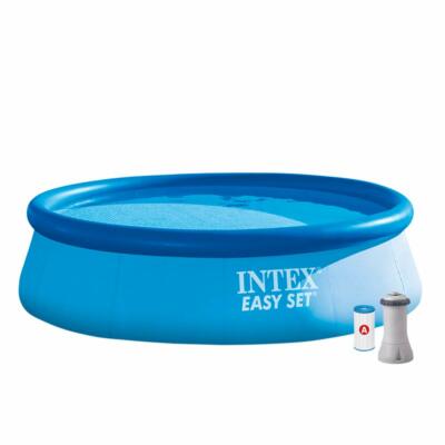 Intex 28132 - Easy SET Aufblasbarer Rundpool Aufstellpool mit Pumpe
