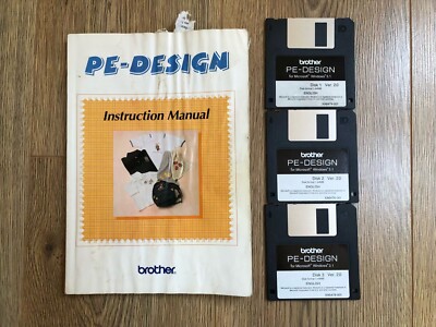 Brother PE Design Software für Windows 3.1 auf 3x Diskette mit Handbuch - LESEN