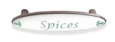 3" Ceramic Spices Pull Satin Nickel With Sage Green