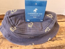 Caribbean Joe Island Supply Co Kids Hat, Bucket Hat Blue, Dinos,Baby, Chin Strap