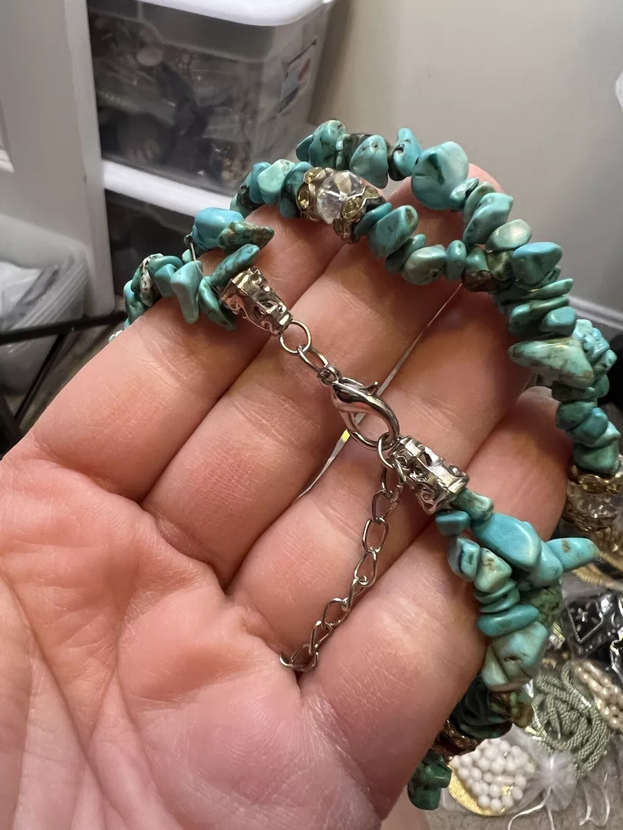 Vintage turquoise nugget necklace deals