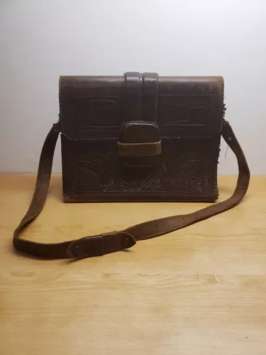 Vintage Brown Leather Shoulder Bag