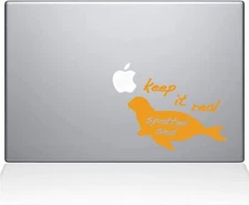 The Decal Guru Keep It Real Spotted Seal Mac Decal Vinyl Sticker - 15" - Yellow 