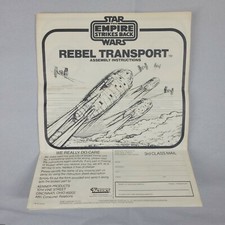 1981 Vintage Star Wars Empire Strikes Back Rebel Transport Assembly Instructions