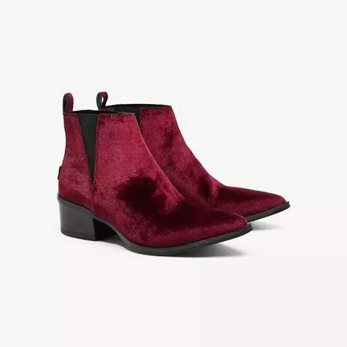Levi's Gaia bequeme Damen Stiefeletten Samt rot (Größe UK 6,5) - Bild 4 von 6