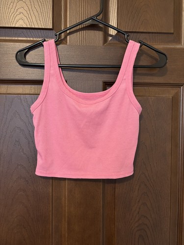 Shein Damen rosa ärmellos U-Ausschnitt breite Träger Pullover Tank Top Gr. M