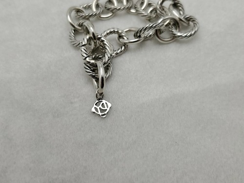David Yurman Sterling Silver Medium Oval Link Bracelet, length 7.5" - Picture 4 of 6
