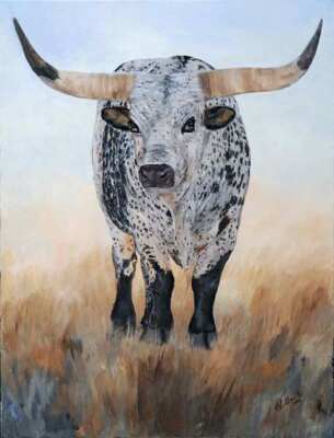 Longhorn Accent & Decor Tile Kathy Winkler Steer Art RW-KW032AT