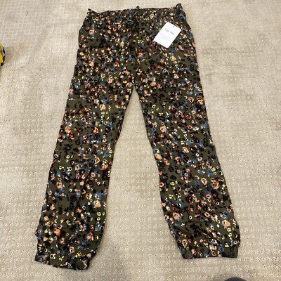 NWT Nordstrom Lily White Pants Large Green Floral