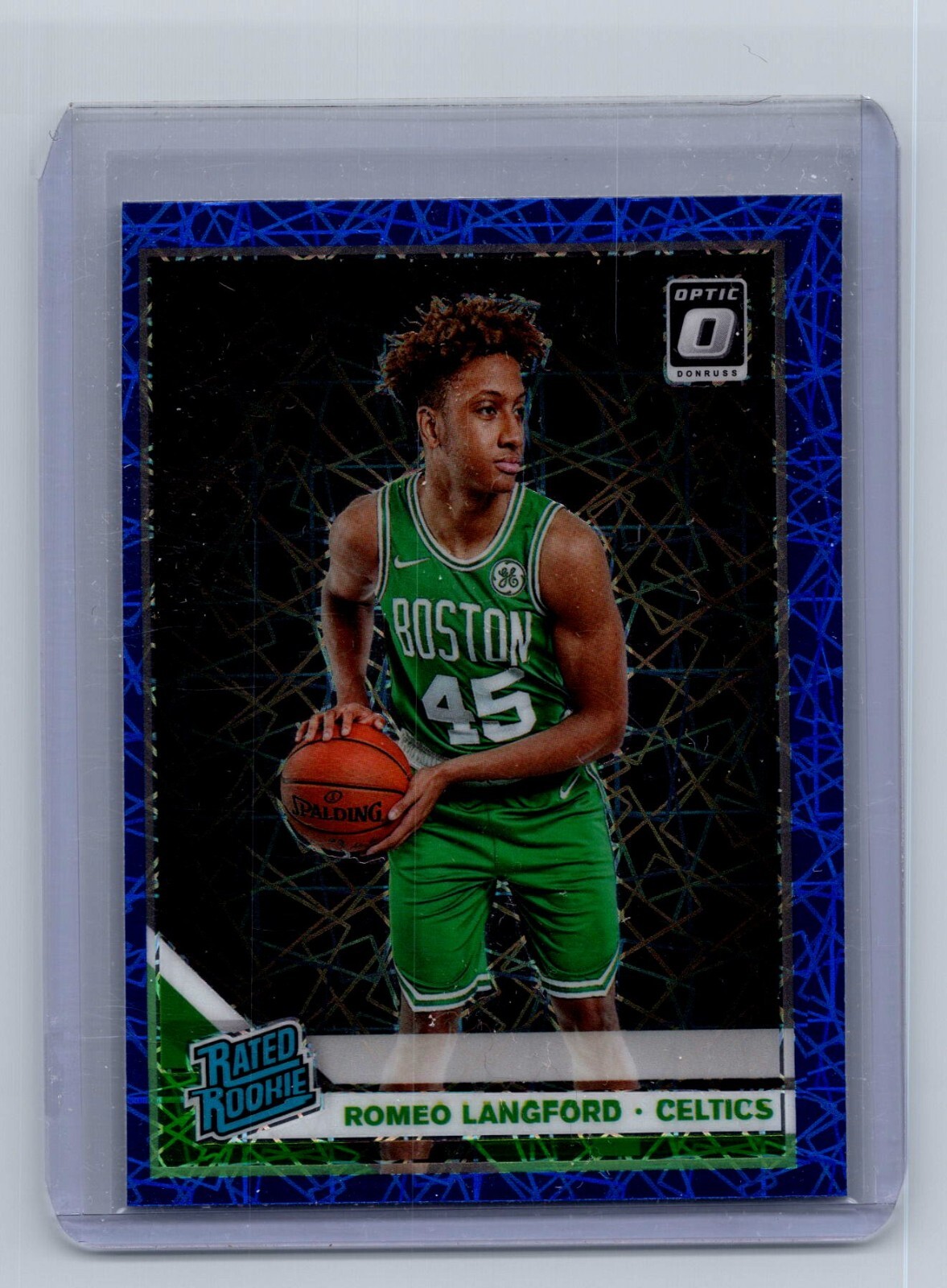 Romeo Langford 2019-20 Panini Donruss Optic RC Blue Velocity #182 Boston Celtics