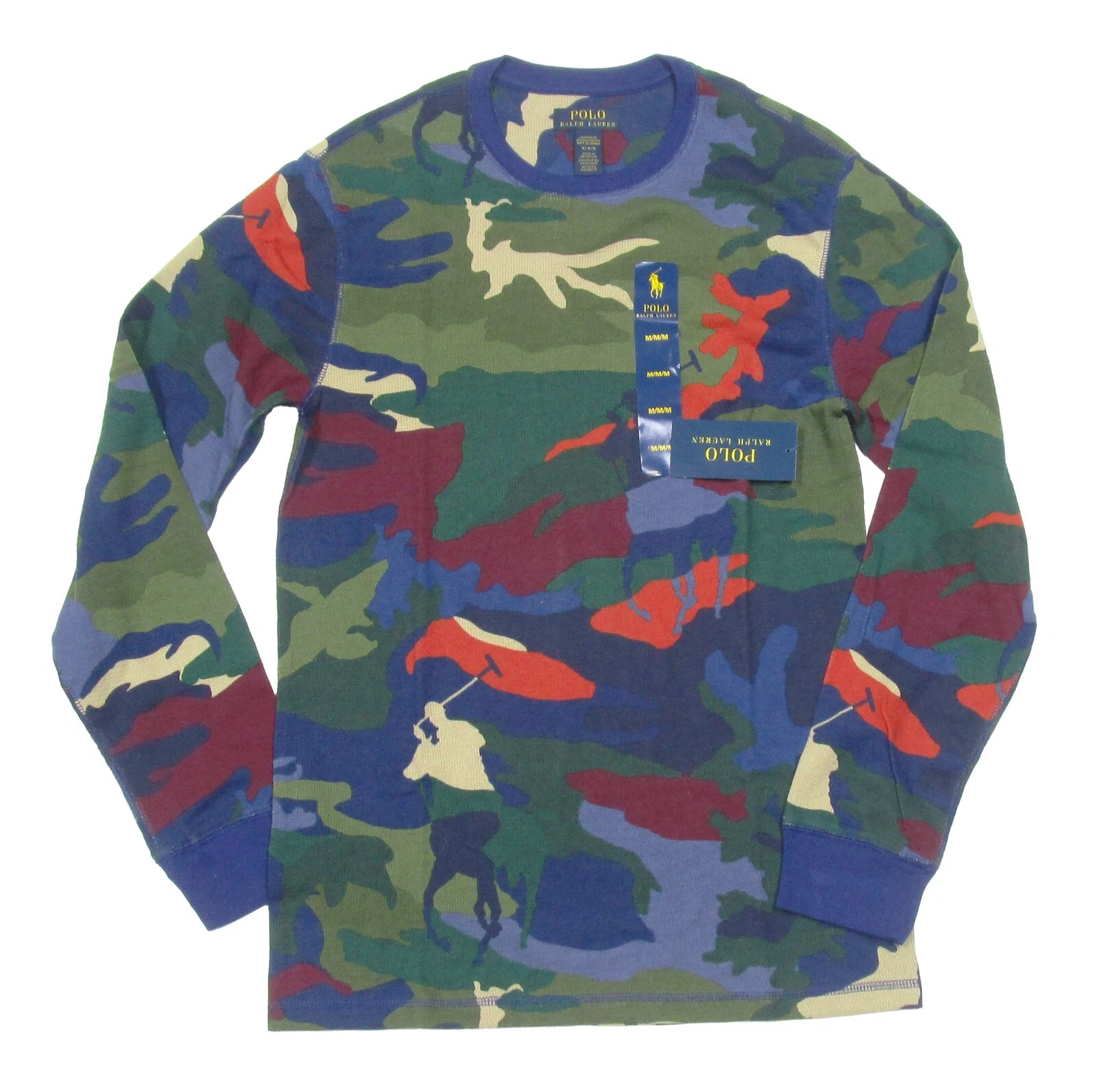 Polo Ralph Lauren Multicolor Polo Player Camo Waffle Knit Thermal Sleep T-Shirt
