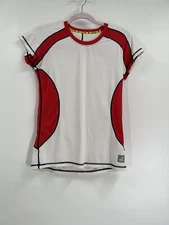 Womens SPERRY Top Sider active Top Sz Small sports running fitness shirt Red/whi