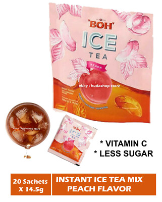 Tea Peach Boh Ice Instant Tea Mix Less Sugar Vitamin C 20 Sachets X 14 5g Ebay